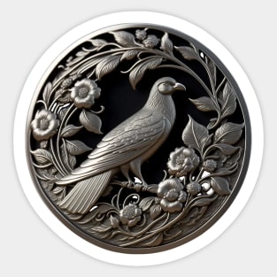 Just a Golden Crow Coin Ornament Sticker